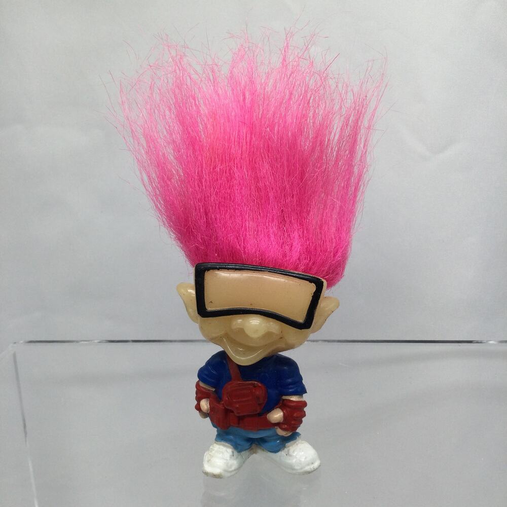 1993 Burger King BK Kids KID VID Retro Troll GLOW In The DARK Pink Hair